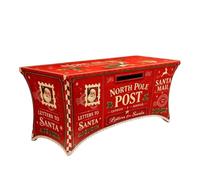Nappe de Noël lavable, rectangulaire, élastique, 76 x 122 cm | Protection de table de Noël réutilisable, extensible, bord élastique pour un maintien sûr lors des fêtes de Noël et