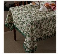 Nappe de Noël rectangulaire Blanche 140 x 260 cm, Facile à Nettoyer, Motif Feuilles de Houx, résistante à l'eau, idéale pour Les fêtes, Les décorations d'hiver et la Cuisine. Parfaite pour l