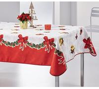 Nappe de Noël Rectangulaire - Nappe de Table Anti-tâches - en Tissu Lavable - Nappe pour Noël (Noël Cloche, 350_x_150_cm)