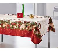 Nappe de Noël Rectangulaire - Nappe de Table Anti-tâches - en Tissu Lavable - Nappe pour Noël (Noël Féerique, 300_x_150_cm)