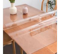Nappe de protection de table en plastique transparente de 1,5 mm, imperméable, lavable, résistante aux rayures, antidérapante, pour tables de salle à manger, basses, bureaux (70 x 180 cm)