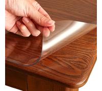 Nappe de protection rectangulaire en plastique transparent de 1,2 mm, pour meubles en bois, café, verre, plan de travail, imperméable et rectangulaire en vinyle PVC (160 x 200 cm)