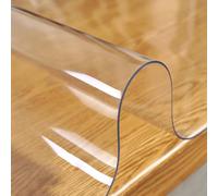 Nappe de protection transparente en vinyle PVC 3 mm, rectangulaire, facile à nettoyer, résistante aux taches et aux éclaboussures, idéale pour la cuisine, le camping et les fêtes (40 x 50 cm).