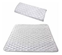 Nappe de repassage isolante - OKZ® - 48x85 cm - Argent - Coton matelassé - Antidérapant - Portable