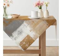 Nappe de Table 85 x 85 cm Brun Chemin de Table Art Moderne Peinture Nappes Lavable Aspect Lin Moderne pour Automne Hiver Fête Noel Anniversaires Mariage Esthétique Décoration
