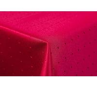 Nappe de table à décor damassé à points First-Tex, Polyester, rouge foncé, 160x260