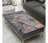 Nappe De Table Basse Grise, Nappe en Cuir Texturé en Marbre Moderne, Housse De Table à Manger Rectangulaire Imperméable à L’Eau pour Cuisine, Pique-, Fête, Intérieur, Extérieur, 90x140cm