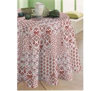 Nappe de table Calitex - S7749GJ621A - Toile ciree My Liberty, Terracota, Ronde 140 cm