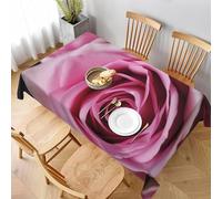 Nappe de Table Carrée 150x150 cm Polyester Imperméable Anti-Tache Lavable Impression Rose Rose pour Table Carrée Repas en Famille Jardin et Balcon C-924