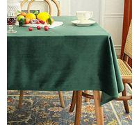 Nappe de table carrée en velours de coton infroissable - Vert foncé - 100,1 x 100,1 cm - Pour une décoration d'intérieur élégante et des occasions spéciales