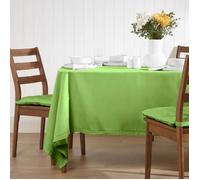 Nappe de table carrée unie en 100% coton - HOMESCAPES - Citron vert - 138 x 138 cm - Lavable en machine et hypoallergénique