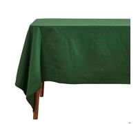 Nappe de table carrée unie en 100% coton - HOMESCAPES - Vert foncé - 137 x 137 cm - Lavable en machine et hypoallergénique