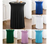 Nappe de Table de Cocktail de couleur blanche, jupe de Style moderne et élégant, couverture élastique ronde en tournesol pour Bar de réunion commerciale Pink