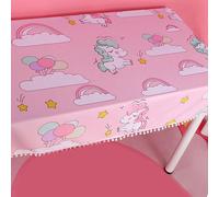 Nappe de table de dessin animé Belle nappe décorative de dessin animé pour les filles et les étudiants Rose Licorne 100cm/39.4in Wide 70cm/27.6in Long