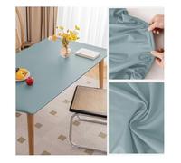 Nappe de Table en Cuir avec Bord Élastique Antidérapante, Nappe Rectangulaire Impermeable, Tapis de Protection en Simili Cuir pour Table Terrasse, Jardin, Manger, Basse, Extérieur(90x180cm,Blue)