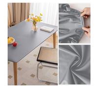 Nappe de Table en Cuir avec Bord Élastique Antidérapante, Nappe Rectangulaire Impermeable, Tapis de Protection en Simili Cuir pour Table Terrasse, Jardin, Manger, Basse, Extérieur(90x160cm,Gray)