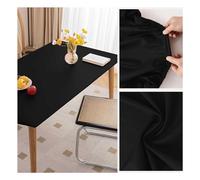 Nappe de Table en Cuir avec Bord Élastique Antidérapante, Nappe Rectangulaire Impermeable, Tapis de Protection en Simili Cuir pour Table Terrasse, Jardin, Manger, Basse, Extérieur(80x140cm,Black)