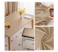 Nappe de Table en Cuir avec Bord Élastique Antidérapante, Nappe Rectangulaire Impermeable, Tapis de Protection en Simili Cuir pour Table Terrasse, Jardin, Manger, Basse, Extérieur(60x120cm,Khaki)