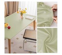 Nappe de Table en Cuir avec Bord Élastique Antidérapante, Nappe Rectangulaire Impermeable, Tapis de Protection en Simili Cuir pour Table Terrasse, Jardin, Manger, Basse, Extérieur(90x150cm,Green)