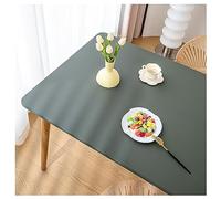 Nappe de Table en Cuir avec Bord élastique, Nappe Rectangulaire Ajustée Cuir, Tapis de Table Lavable Impermeable Antidérapante pour l'extérieur, la Terrasse Cuisine Salle à Manger (60x120cm,Green 1)
