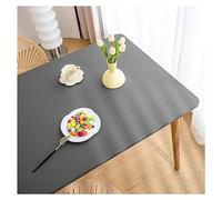 Nappe de Table en Cuir avec Bord élastique, Nappe Rectangulaire Ajustée Cuir, Tapis de Table Lavable Impermeable Antidérapante pour l'extérieur, la Terrasse Cuisine Salle à Manger (80x140cm,Dark Gray)
