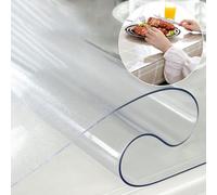 Nappe de table en PVC transparent, souple, anti-chaleur, ne rétrécit pas, pour une utilisation à la maison et au bureau, 110 x 150 cm - 2 mm