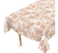 Nappe de table en toile cirée, lavable, bord coupé, Katrin Beige, facile d'entretien, 100 x 140 cm