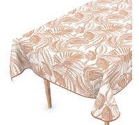 Nappe de table en toile cirée lavable, bordée, Katrin Beige, style facile à entretenir, 260 x 140 cm