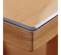 Nappe de table imperméable transparente de 3 mm d'épaisseur pour salle à manger, rectangulaire, isolante et anti-rétrécissement, avec biseau à 65°, 50 x 100 cm, idéale pour protéger votre