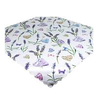 Nappe de table Lavande & Cœurs Blanc 80 x 80 cm Surnappe pour printemps et été