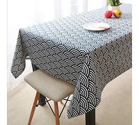 Nappe de Table, Mer Vague Japonaise Rétro Lin Coton Vague Ondulation Photographie Fond Littéraire Table Basse Chiffon, Nettoyer Une Grande Table À Manger Cuisine Pour Nappe Décoration Buffet