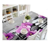 Nappe de table - MOUTON MAISON DECO - Zen pierres fleurs et reflets - Polyester - imperméable et antipoussière - 140 x 200cm