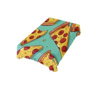 Nappe De Table Pizza Doodle Couverture De Table Rétro Décoration Nappe Anti-Taches, pour Café, Festif, Anniversaire, 137x183cm