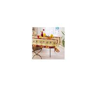 Nappe de Table Provençale Rectangle 150x240 cm, linge table Anti-Tâche Glycine, 100% Polyester, coloris Citron-rouge - -