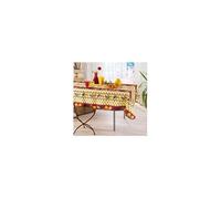 Nappe de Table Provençale Rectangle 150x240 cm, linge table Anti-Tâche Glycine, 100% Polyester, coloris Citron-rouge - -