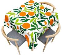 Nappe de Table Rectangulaire 130x180 cm Polyester Imperméable Anti-Tache Lavable Fruit Orange et Feuilles Vertes pour Cuisine Terrasse Jardin et Repas de Fête C-1137