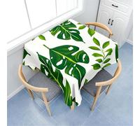 Nappe de Table Rectangulaire 130x180 cm Polyester Imperméable Anti-Tache Lavable Motif Feuille de Monstera pour Cuisine Terrasse Jardin et Repas de Fête C-1032