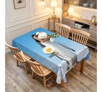 Nappe de Table Rectangulaire 140x200 cm Anti-Tache sans Repassage Motif 3D Pingouin Imperméable Polyester, Nappe Animaux Polaires pour Grand Jardin & Terrasse d.418