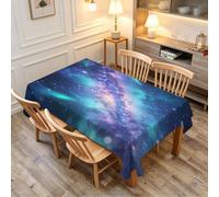Nappe de Table Rectangulaire 140x240 cm Anti-Tache sans Repassage Motif 3D Ciel Étoilé Imperméable Polyester, Nappe Nébuleuse Galactique pour Longue Table & Jardin b.2379