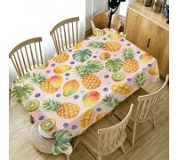 Nappe de Table Rectangulaire 140x240 cm Motif Tropical Aquarelle | Nappe en polyester imperméable anti-taches, motif Tropical, idéale pour cuisine, salle à manger, terrasse et jardin