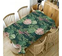Nappe de Table Rectangulaire 140x240 cm Motif Tropical Monstera | Nappe en polyester imperméable anti-taches, motif Tropical, idéale pour cuisine, salle à manger, terrasse et jardin