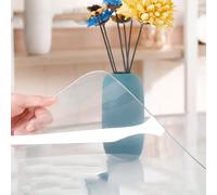 Nappe de table rectangulaire en plastique transparent de 2 mm, avec bords biseautés à 60°, imperméable, pour bureau, 50 x 100 cm, pour la maison et la salle à manger