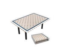 vounot Nappe de Table Rectangulaire en PVC Imperméable Anti Tache Intérieur Extérieur Couverture de Table Élastique avec Doublure pour Jardin Décoration…