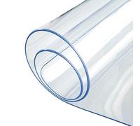 Nappe de table rectangulaire en PVC transparent (1,5 mm, 40 x 190 cm) - Imperméable et résistant aux rayures - Pour salle à manger, cuisine et maison