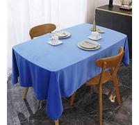 Nappe de table rectangulaire en velours de coton infroissable - Bleu roi - 160 x 259 cm - Tissu décoratif pour une décoration d'intérieur élégante et des occasions spéciales