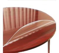 Nappe de table ronde en PVC imperméable lavable (110 x 110 cm) motif givré pour salle à manger et bureau facile à nettoyer