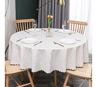 Nappe De Table Ronde en Toile Cirée 180cm, Imperméable Et Étanche en PVC, Lavable Entretien Facile, Antitache Pour Table À Manger, Cuisine Ou Jardin
