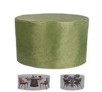Nappe de table ronde imperméable de qualité supérieure pour extérieur, résine UV, anti-décoloration, résistant aux intempéries pour patio, terrasse, arrière-cour - Bouclier en fourrure toutes saisons