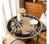 Nappe de table ronde imperméable en cuir - 1,5 mm d'épaisseur - Résistante à la chaleur - Pour meubles en bois, verre et marbre - Parfaite pour les salles à manger (90 cm #3)