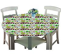 Nappe de table ronde imperméable et élastique en polyester - Protection de table idéale pour les restaurants et les cuisines d'intérieur - Diamètre : 150 cm - Facile à nettoyer